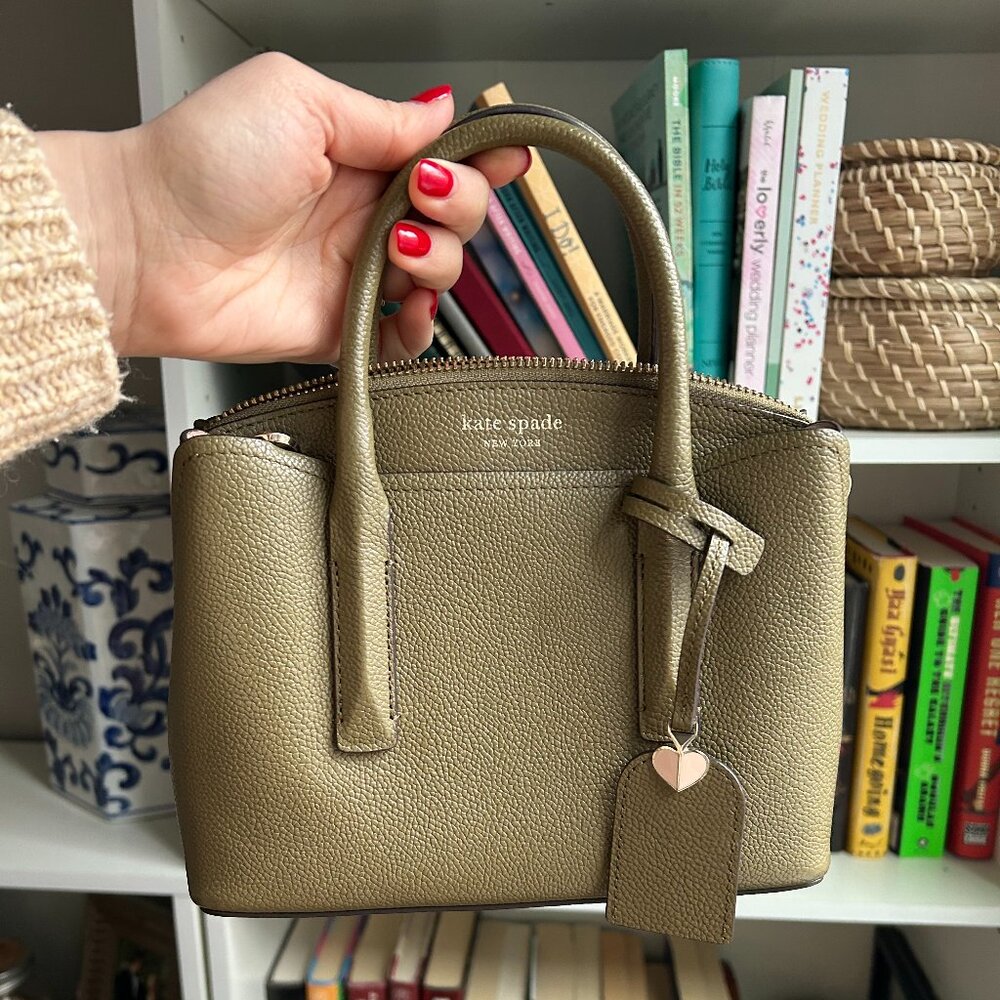 kate spade olive green leather satchel